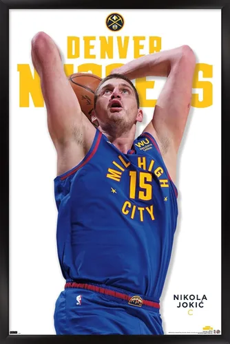 Vista 8 de Trends International NBA Denver Nuggets - Póster de pared Nikola Jokic Feature Series 23, 22.4 pulgadas de largo x 14.7 W, versión enmarcada