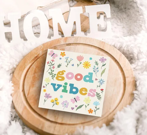 Vista 5 de SRADMO Letrero de madera con diseño floral bohemio, decoración de escritorio, decoración motivacional de oficina, tema inspirador positivo, caja