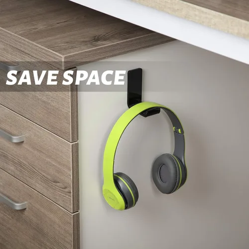 Vista 5 de Weewooday 4 Piezas Colgador para Auriculares Soporte de Escritorio Adhesivo Gancho para Auriculares Montaje en Pared Soporte para Auriculares