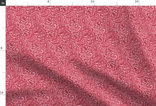 Vista 3 de The Yard - Tela con diseño de flores de cachemira, color rojo y rojo Fat Quarter Paisley Royal Retro Funky Red Use for Sewing Fashion Apparel
