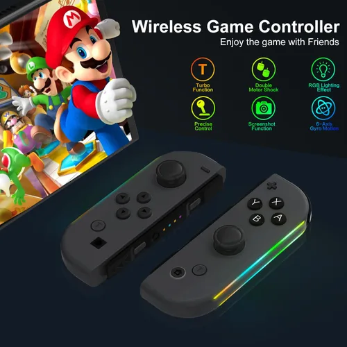 Vista 7 de JYELUK Replacement for Nintendo Switch Controller,Compatible with Switch Controllers With RGB LEDSupport Double VibrationWake-upScreenshot