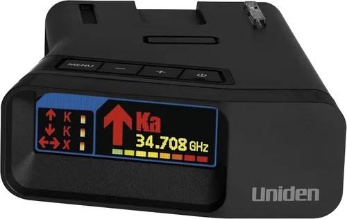 Vista 2 de Uniden R7 Extreme - Detector de radar de largo alcance, GPS integrado con alertas en tiempo real, antenas duales con flechas direccionales, y kit