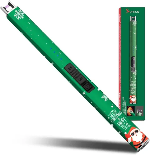 Vista 11 de SUPRUS Encendedor eléctrico de arco resistente al viento, sin llama, recargable por USB, con bloqueo de seguridad para velas, barbacoa, camping
