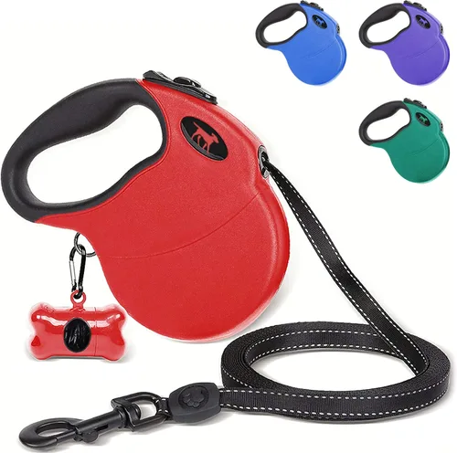 Vista 12 de Tuff Pupper Correa retráctil resistente para perro Correa para perro de 16 pies con costuras reflectantes para seguridad nocturna Bloqueo