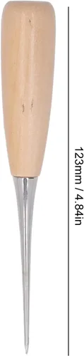 Vista 5 de Punzón de cuero para bricolaje, 3 piezas de punzón de cuero con mango de madera, juego de herramientas de perforación de cuero para reparar