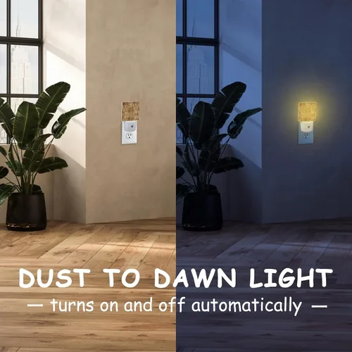 Vista 3 de Luz nocturna con enchufe, lámpara de luz nocturna de piel de leopardo, sensor automático, eficiencia energética, luces del atardecer al amanecer