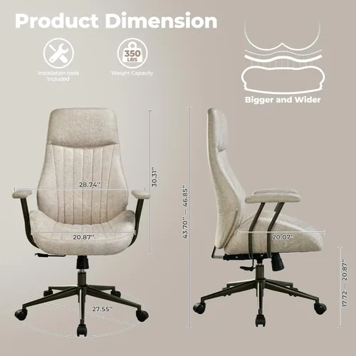Vista 2 de ovios Silla ergonómica de oficina con respaldo alto, silla de computadora