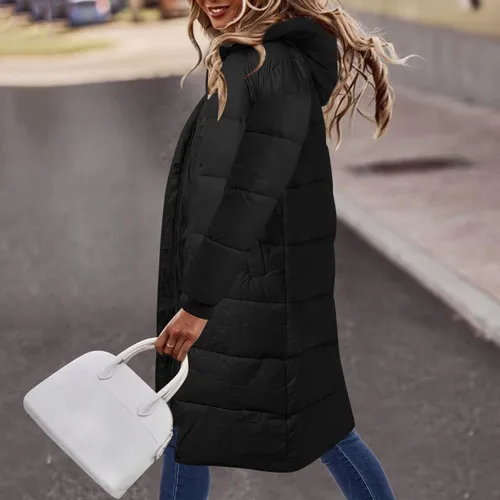 Vista 3 de Coats Women Impermeable Womens Thickened Down Jacket Long Winter Coat Hooded Jacket
