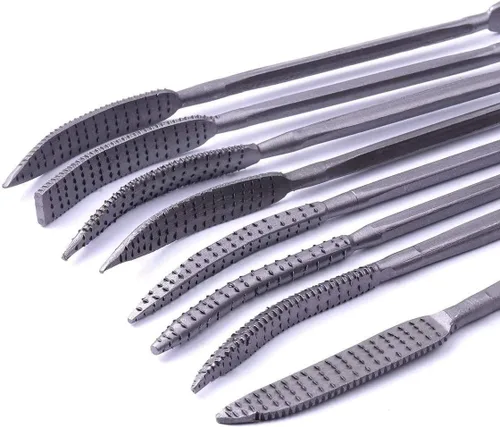 Vista 4 de Kingzhuo Limas de madera y escofinas 8 PCS 5.5 X 7.874 in doble extremo Riffelers carpintería tallado conjunto