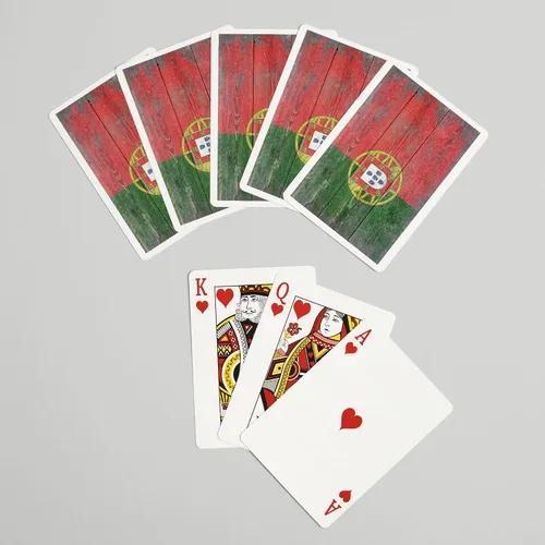 Vista 7 de Lantern Press Bandera rústica de Portugal Country (52 cartas de juego, baraja de cartas de tamaño póquer con comodines)
