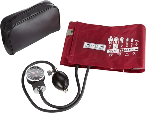 Vista 11 de McKesson Esfigmomanómetro aneroide – Monitor manual de presión arterial con estuche de transporte, puño 7.5-10.6 in, azul real, 1 unidad
