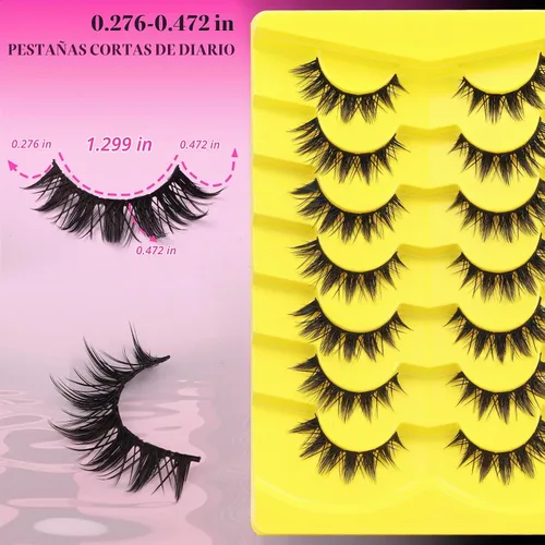 Vista 4 de Veleasha Manga Lashes Anime Pestañas postizas Tiras de pestañas puntiagudas
