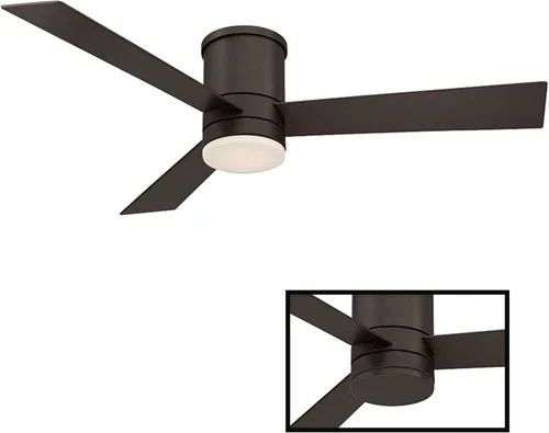 Vista 3 de Axis Smart - Ventilador de techo empotrado de 3 aspas para interiores y exteriores, 52 pulgadas, bronce con kit de luz LED de 2700 K y control