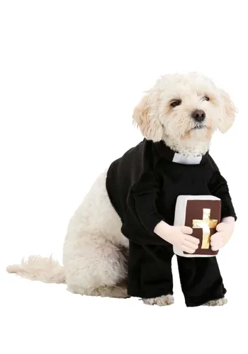 Vista 2 de Disfraz de Sacerdote para Perros Multicolor