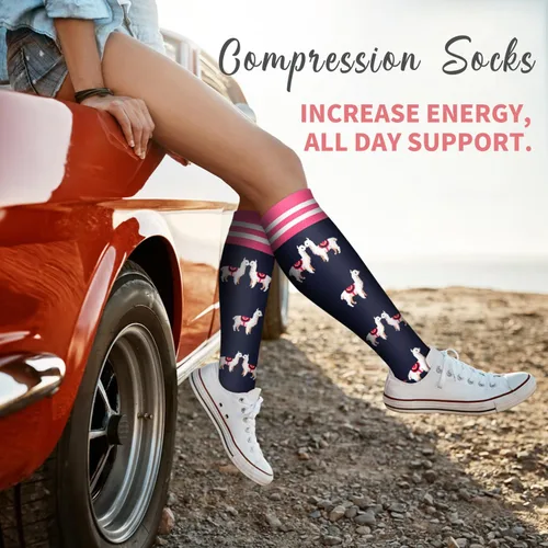 Vista 3 de BHINEGO Calcetines de compresión para mujeres y hombres, 7 pares de circulación de 15-20 mmHg, el mejor apoyo para atletismo, correr, ciclismo