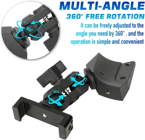 Vista 3 de FUNY Soporte de teléfono lateral izquierdo para salpicadero, estabilizador antivibración, soporte ajustable para teléfono celular para Ford Bronco