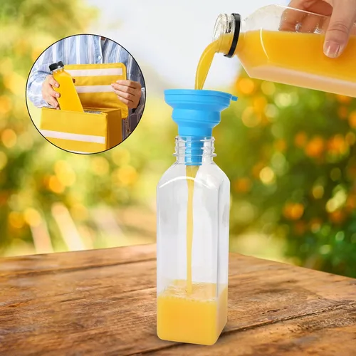 Vista 4 de DEPEPE Botellas de jugo de plástico de 16 oz con tapas, 24 botellas de jugo para sacar Botellas de jugo con tapas, recipientes transparentes a