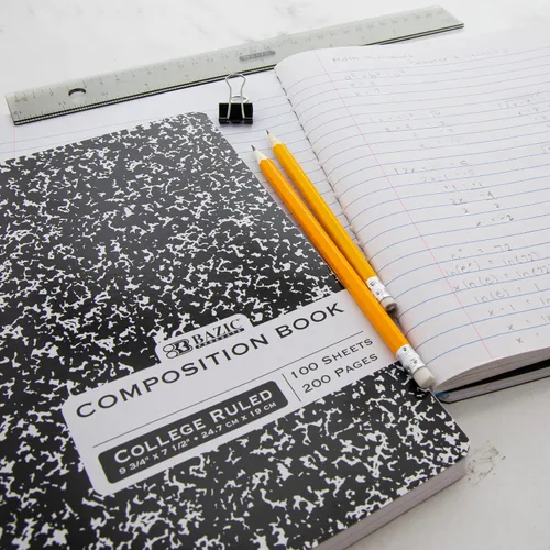 Vista 7 de BAZIC PRODUCTS Cuaderno de composición de mármol negro, con rayas