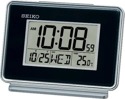 Vista 6 de SEIKO Hudson Everything - Reloj despertador digital para dormitorio, color negro