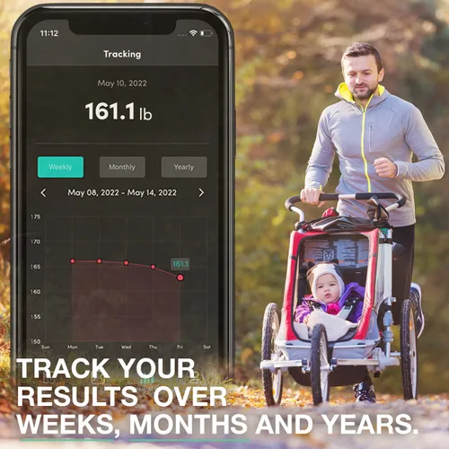 Vista 2 de Korescale - Báscula digital inteligente con IMC, grasa corporal, masa muscular, peso Báscula de baño altamente precisa, analizador de composición