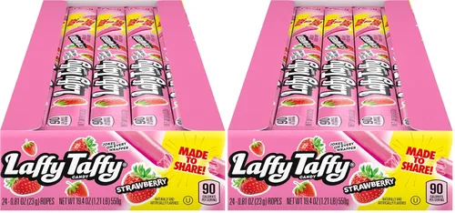 Vista 9 de Laffy Taffy Rope Candy, sabor a plátano, cuerdas de 0.81 onzas (paquete de 24) Cuerda elástica masticable, sabor plátano, envuelta