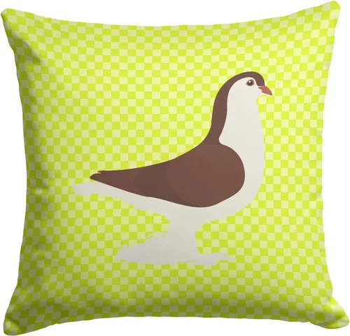 Vista 53 de Caroline's Treasures BB8163PW1414 Beltsville - Almohada decorativa de tela a cuadros pequeños, color blanco, pavo y gallina azul, lavable a máquina
