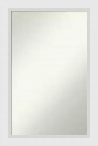 Vista 368 de Amanti Art Espejo de baño blanco para sobre el fregadero, 24 x 26 pulgadas, espejo rectangular blanco y blanco, marco de madera contemporáneo