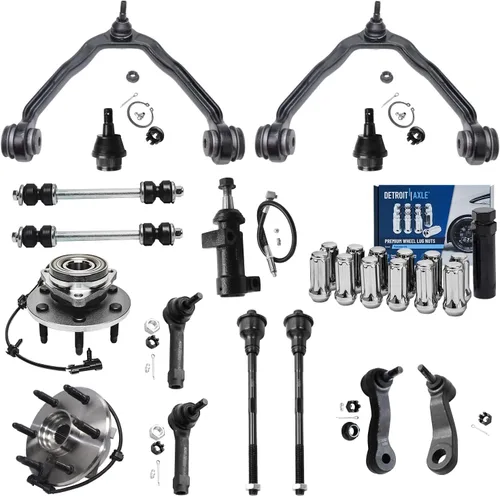 Vista 103 de Detroit Axle - Kit de suspensión delantera 4WD para Nissan Frontier Pathfinder Xterra, 2 cubos de rodamientos de ruedas, 2 brazos de control