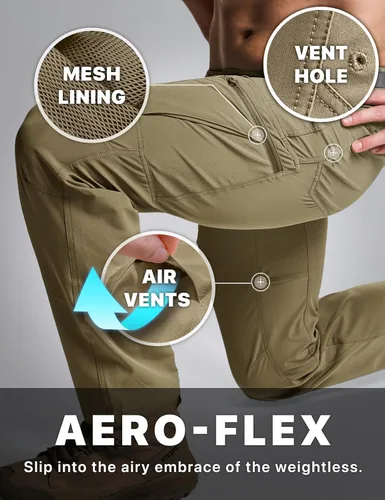 Vista 8 de CQR - Pantalones tácticos para hombre Quick Dry, resistentes al agua, pantalones de trabajo ligeros elásticos, para senderismo y actividades al aire