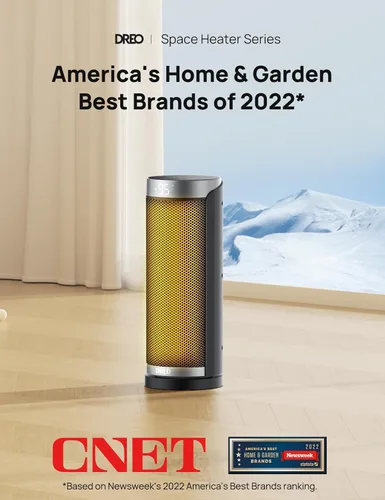 Vista 3 de DREO Calentador de espacio, calentadores de cerámica PTC de 1500 W para uso en interiores con control remoto, oscilación de 70°, temporizador de 1 a