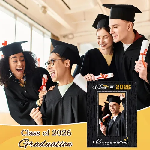 Vista 2 de FLYAB Marco de fotos de graduación Clase de 2025 - Regalos de graduación 2025 para hombres y mujeres, exhibición especial para una preciada foto