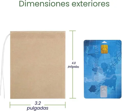 Vista 5 de Aksuaple Eco-Fil Bolsas de filtro de té desechables para té suelto, material de pulpa de madera, biodegradable y compostable, bolsitas infusoras