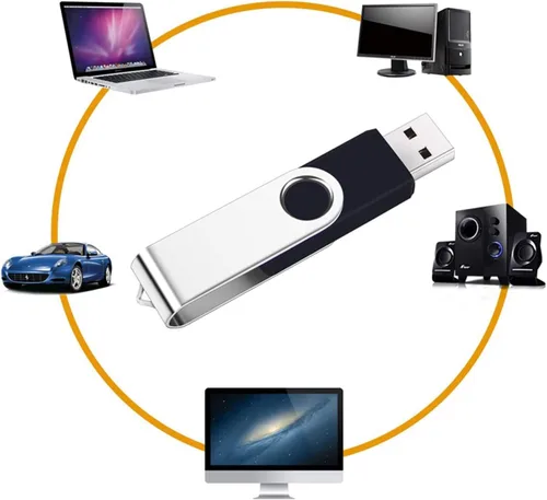 Vista 3 de Paquete de 2 unidades flash USB de 2 GB USB 2.0 unidades de pulgar Drive Jump Drive Fold Almacenamiento Memory Stick Diseño giratorio - Negro