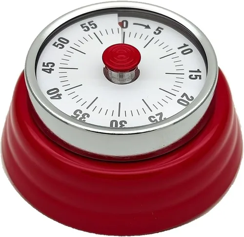 Vista 7 de Temporizador mecánico de cocina, respetuoso con el medio ambiente, no necesita pilas, reloj despertador magnético de cuenta regresiva de 60 minutos