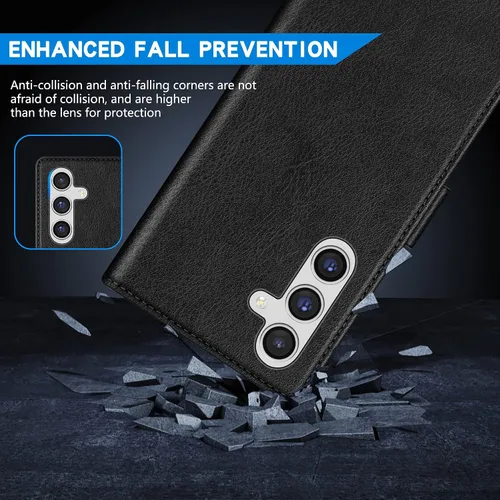 Vista 4 de ZZXX Funda tipo cartera para Samsung Galaxy A54 5G con bloqueo RFID, ranura para tarjetas, función atril, cierre magnético, funda protectora