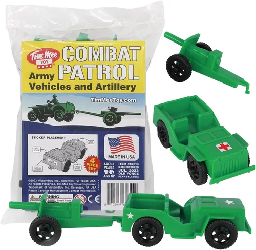 Vista 16 de TimMee Combat Patrol Willys & Artillery - Juego negro de 4 piezas fabricado en Estados Unidos