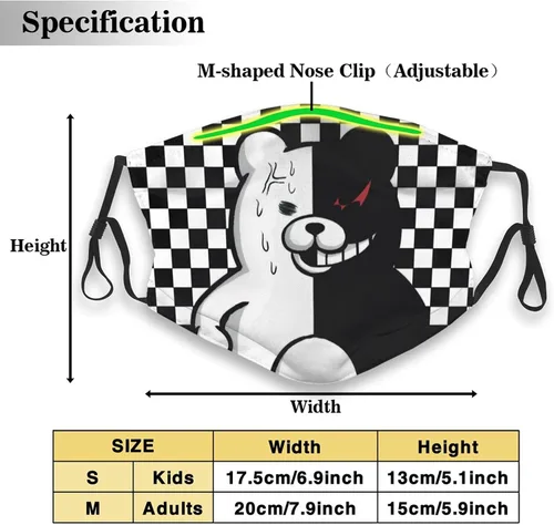 Vista 8 de 3 máscaras faciales ajustables reutilizables con cintas ajustables para las orejas bandana pasamontañas