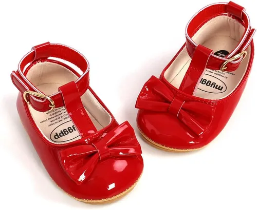 Vista 4 de Zapatos de vestir de uniforme de boda para bebé, suela antideslizante suave, mocasines para caminar, para recién nacidos, para recién nacidos