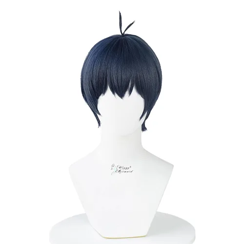 Vista 15 de Wiggy Mermaid Peluca corta de color naranja, peluca de pelo recto de jengibre para mujer Short Orange Side Part Anime Cosplay Hair Wig for Halloween