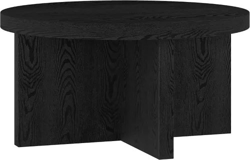 Vista 10 de Henn&Hart - Mesa de centro escandinava de 44 pulgadas, color blanco haya El estilo de pedestal atemporal se combina con una superficie generosa