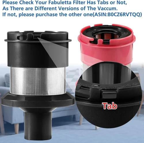 Vista 3 de Paquete de 4 filtros HEPA FSV001 compatibles con Fabuletta FSV101, FSV001, VacLife VL732, Girnoor G160 y G165, Afoddon A300, Lubluelu 202, Oraimo