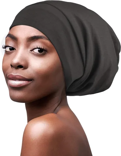 Vista 27 de FocusCare - Gorro de satén para dormir, para mujer, regalos para mujeres con cabello rizado o con frizz Verde militar