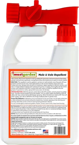 Vista 2 de I Must Garden Mole & Vole Repellent Hose End Concentrate: Professional Strength – Twice The Coverage – All Natural Ingredients – 32oz
