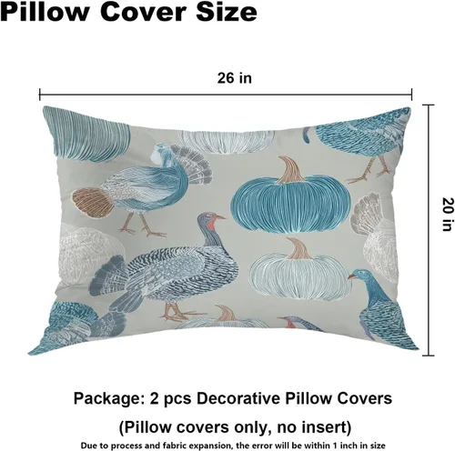 Vista 172 de Batmerry Autumn Pumpkin Templeton Throw Pillow Covers, Green Leaves Paths Forests Decorative Pillow Covers Digital Printing Blended for Couch Sofa