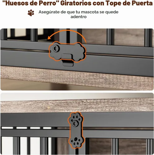 Vista 7 de Lulive Muebles para jaula para perros, 37.8 pulgadas de largo x 23.6 pulgadas de ancho x 27 pulgadas de alto, gris