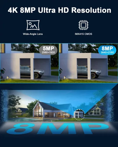 Vista 3 de Cámara de seguridad PTZ 4K para exteriores con zoom óptico de 30X, visión nocturna de 1000 pies, cámara IP inalámbrica RTSP WiFi de 8MP 360°