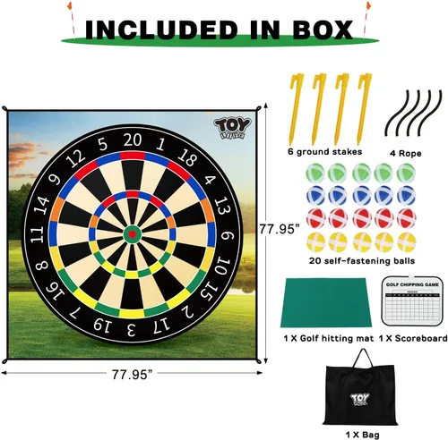 Vista 8 de TOY Life Alfombrilla de Juego de Golf Chipping para Interiores y Exteriores, Juegos para Adultos y Familias, Niños, Equipo de Juego al Aire Libre