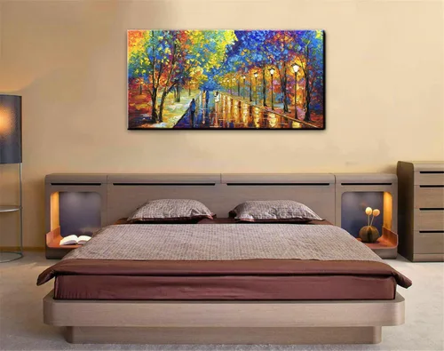 Vista 6 de Tyed Art - Pinturas al óleo de 24 x 48 pulgadas sobre lienzo, arte 100% pintado a mano, obra de arte contemporánea, obra de arte abstracta, arte
