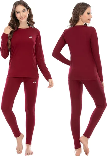 Vista 2 de MEETWEE Ropa interior térmica para mujer, Long Johns Ski para clima frío, capa base, cálida parte superior e inferior de invierno para correr
