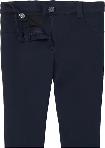 Vista 3 de Pantalones Nautica ajustados de sarga para uniforme escolar para niñas, material elástico cómodo, resistente a arrugas y decoloración